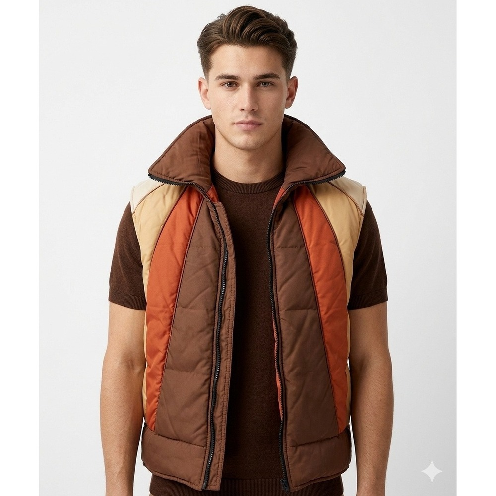 Vintage Sears & Roebuck 70s or 80s Puffer Vest Zip Up Retro Outdoor Boys XL
